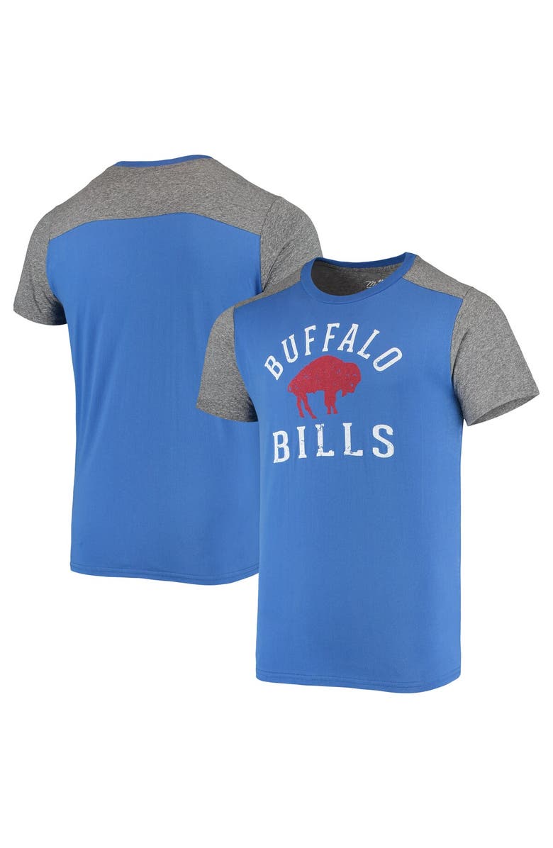 Majestic Threads Men's Majestic Threads Royal/Heathered Gray Buffalo Bills Gridiron Classics Field Goal Slub T-Shirt, Alternate, color, Royal
