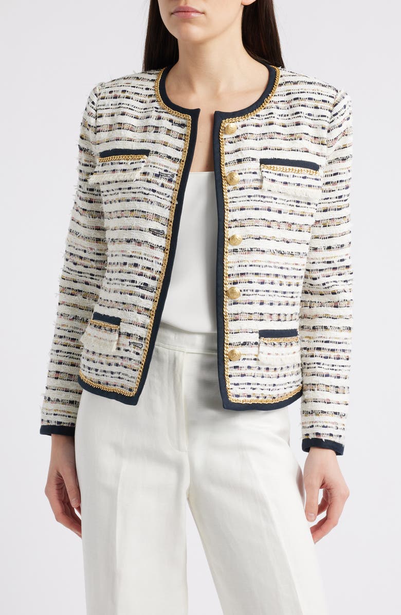 KOBI HALPERIN Chain Tweed Jacket, Main, color, 