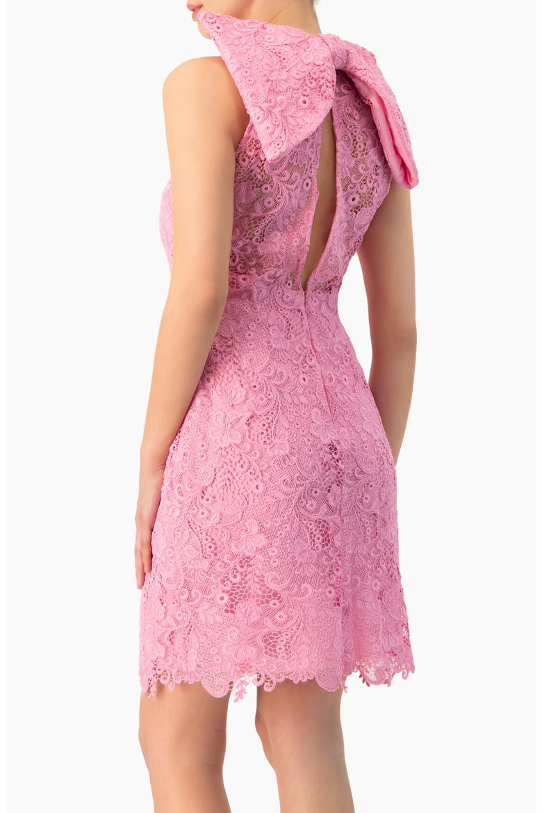 Lace Halter Bow Mini Dress, Alternate, color, Pink