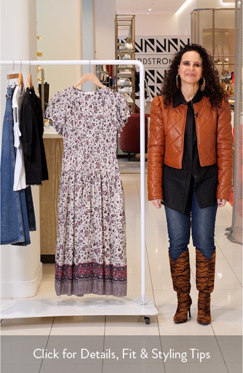 Lyria Floral Cotton Blend Midi Dress, sales video thumbnail