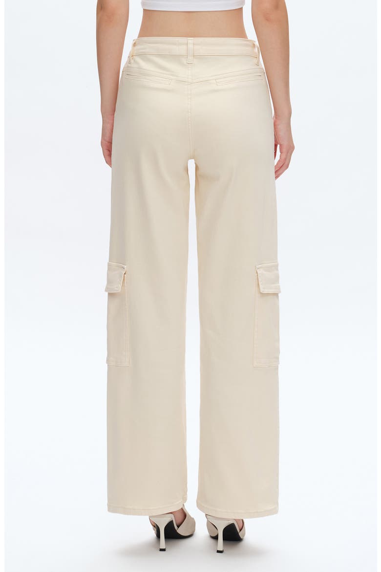 High Waist Cargo Wide Leg Jeans, Alternate, color, BEIGE