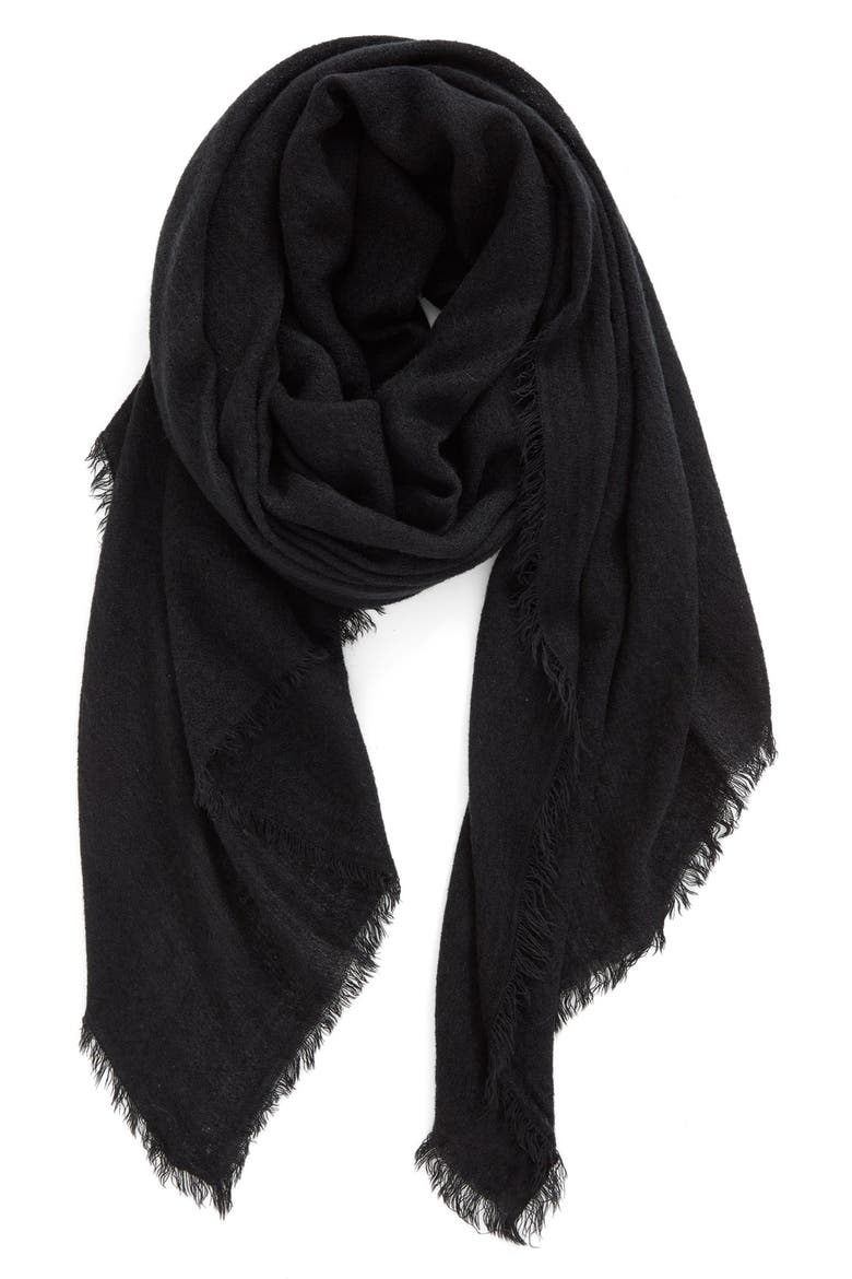 Knit Scarf, Main, color, BLACK