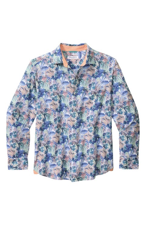 Nova Wave Floral Seersucker Button-Up Shirt