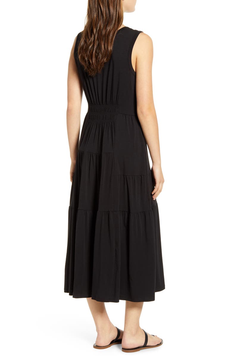 beachlunchlounge Kamala Tiered Ruffle Jersey Midi Dress, Alternate, color,