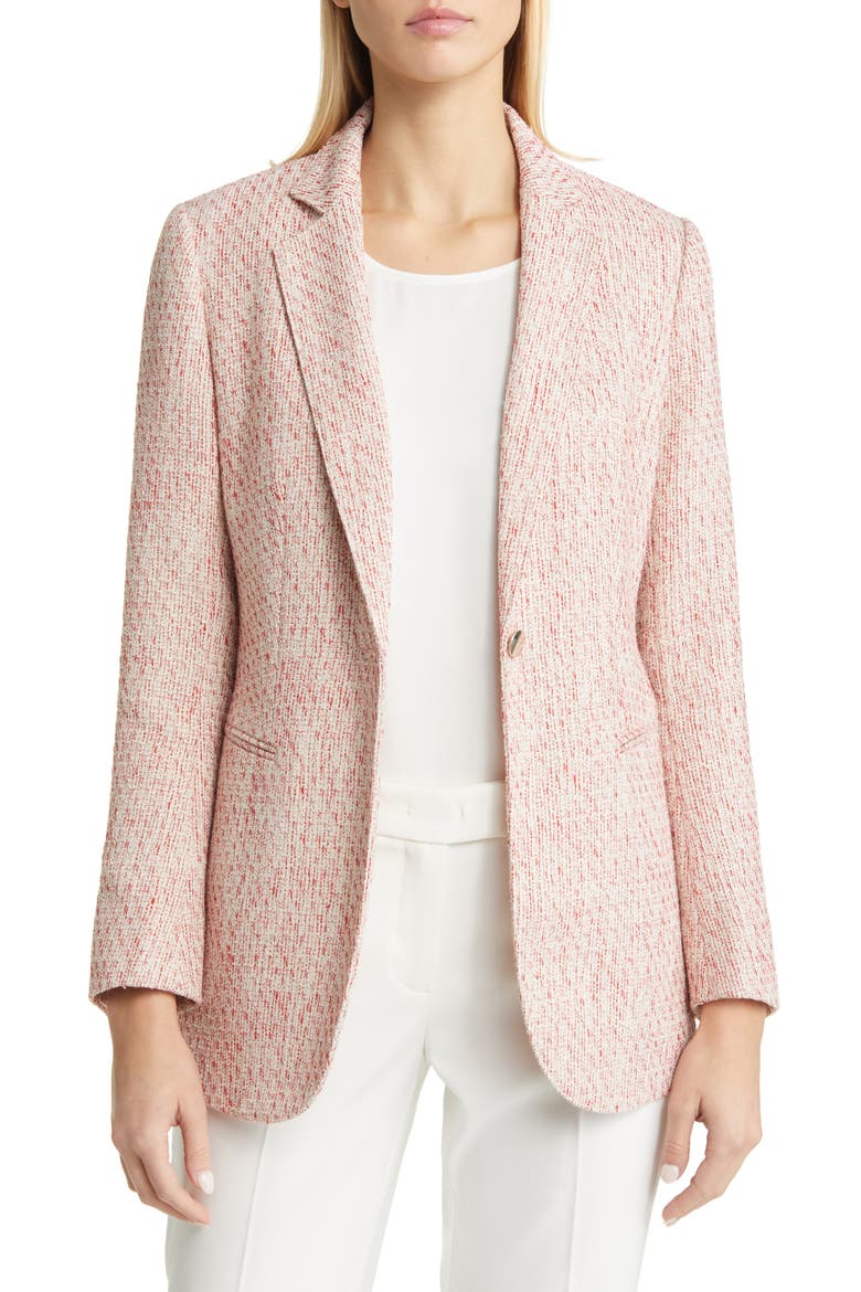 Tweed Blazer, Main, color, CAMELLIA MULTI