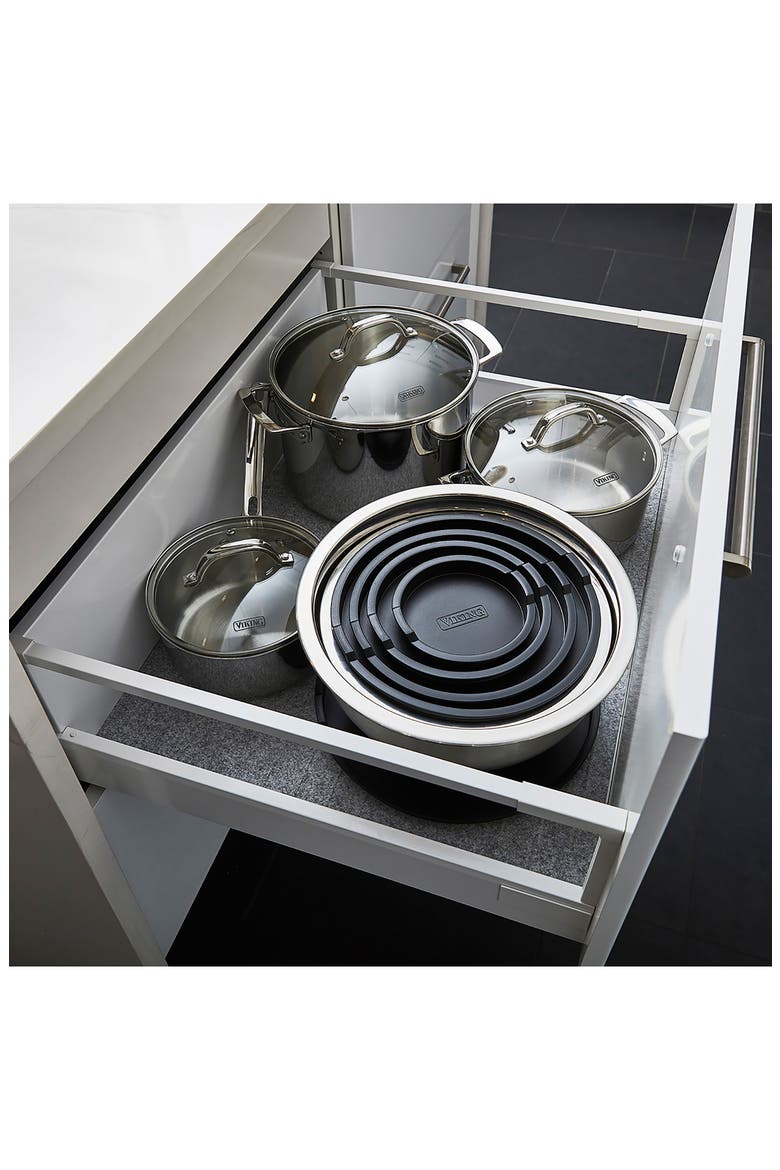 10-Piece Stainless Steel Mixing Bowl Set with Lids, Alternate, color, BLACK