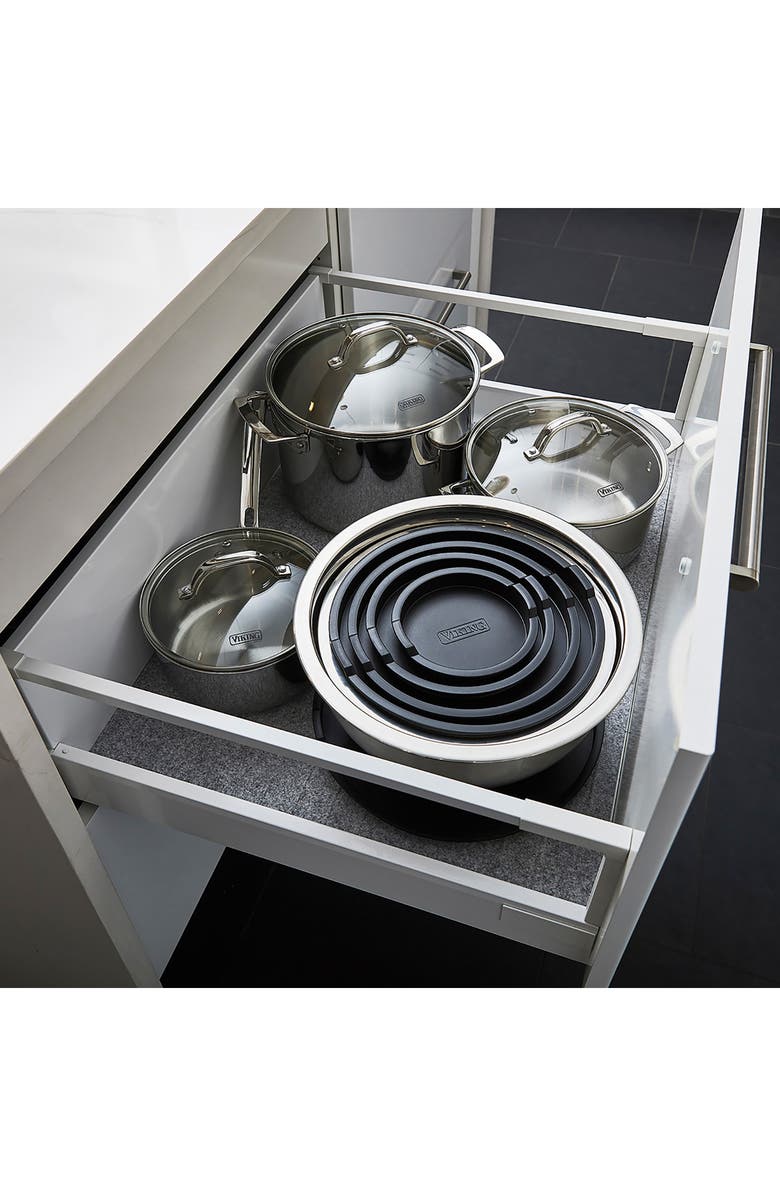 Viking 10-Piece Stainless Steel Mixing Bowl Set with Lids, Alternate, color, Black