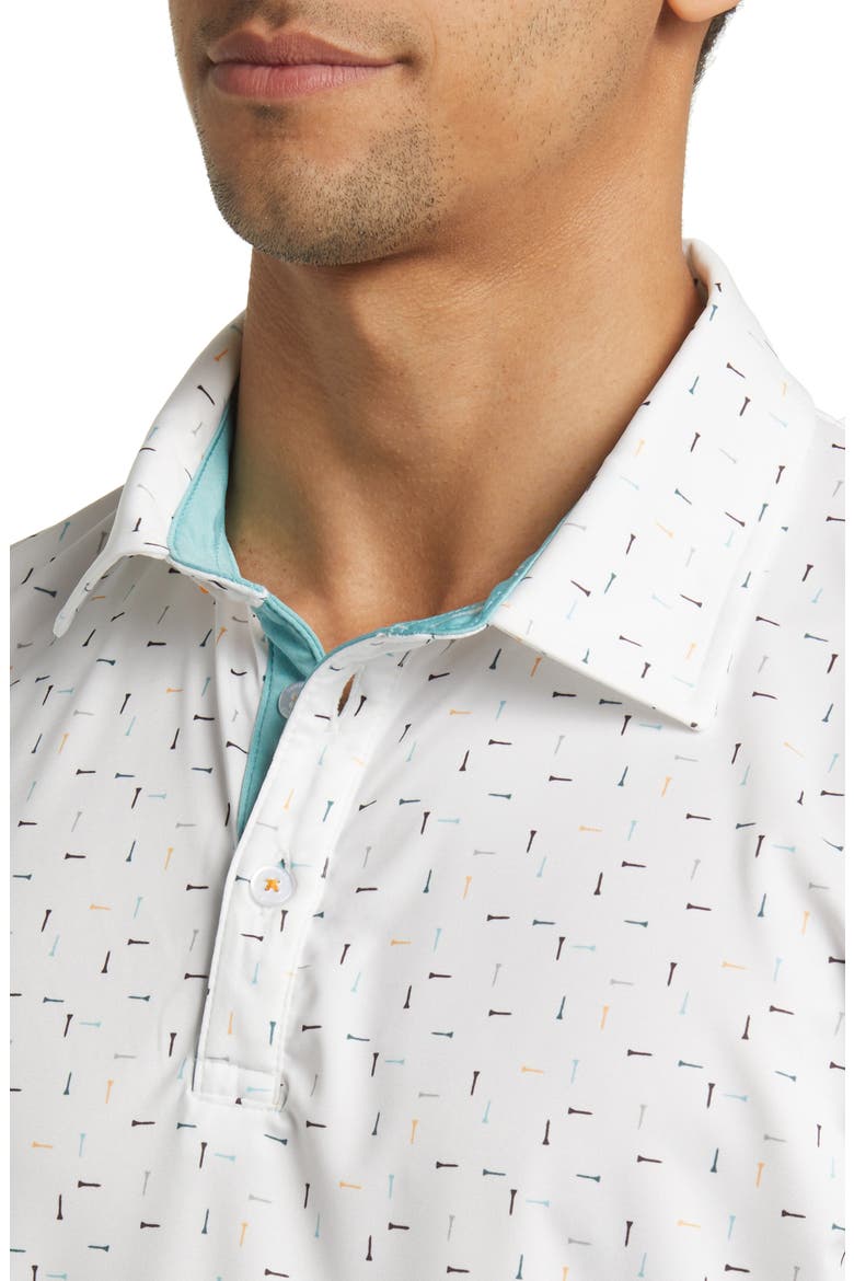 Fraser Tee Print Performance Golf Polo, Alternate, color, WHITE-MARINE