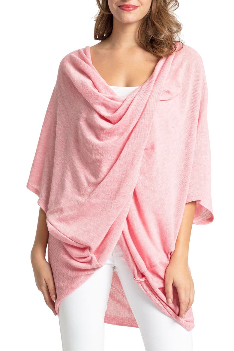 Twist Front Recycled Knit Kimono, Main, color, BLUSH