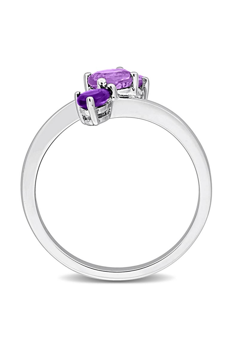 Amethyst 3-Stone Bypass Ring Sterling Silver, Alternate, color, Amethyst