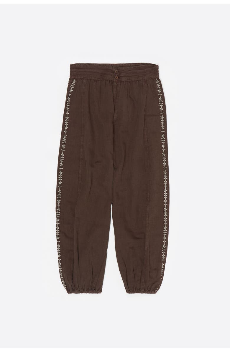 Bimba y Lola Embroidered harem trousers, Alternate, color, Brown