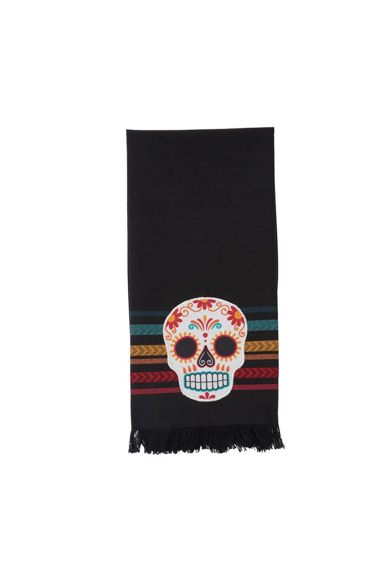 Sugar Face Stripe 100% Cotton Flour Sack Dishtowel, Main, color, Black