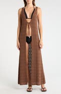 Elan Sleeveless Tie Front Pointelle Cover-Up