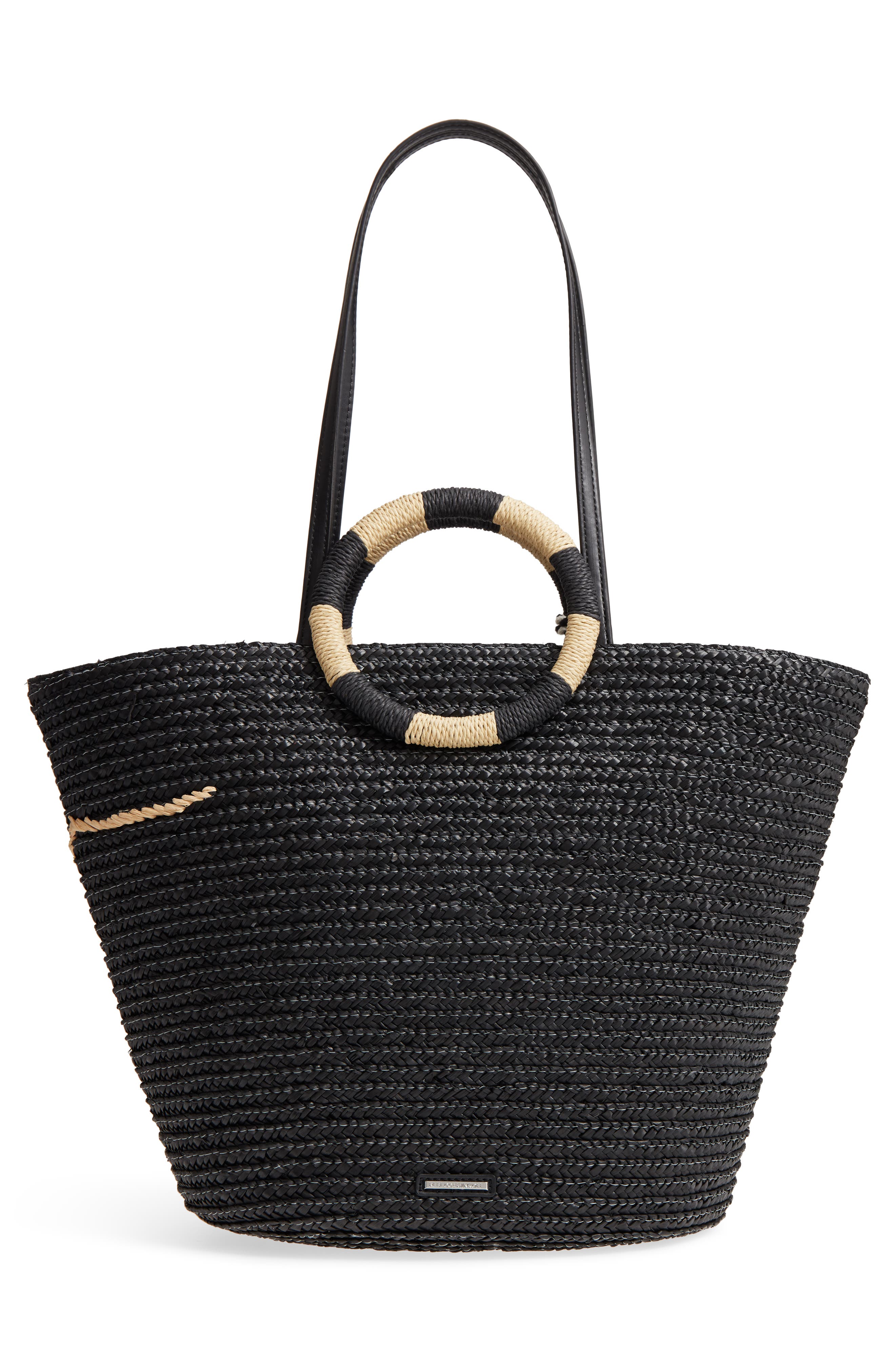 Rebecca Minkoff Off Duty Woven Straw Tote, Alternate, color, 