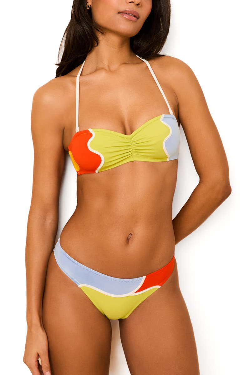 Solid & Striped The Teagan Abstract Print Halter Bikini Top, Alternate, color, Floral Color Block