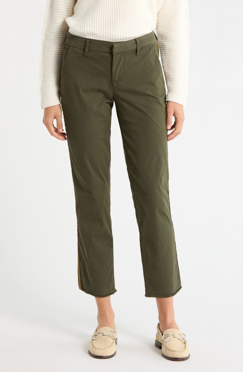 Frank & Eileen Wicklow Crop Chinos, Main, color, Army Tuxedo Gold Stripe