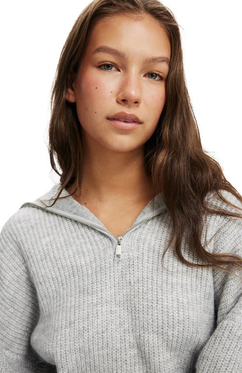 Cotton On Luxe Half Zip Pullover In Gray