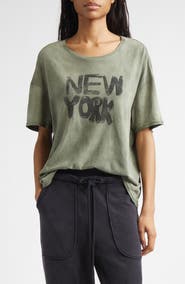 R13 Relaxed Fit NY Cotton & Cashmere Graphic T-Shirt