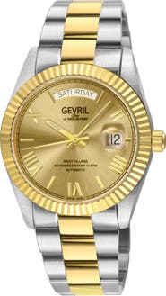 GEVRIL West Village Automatic Two-Tone Bracelet Watch, 40mm