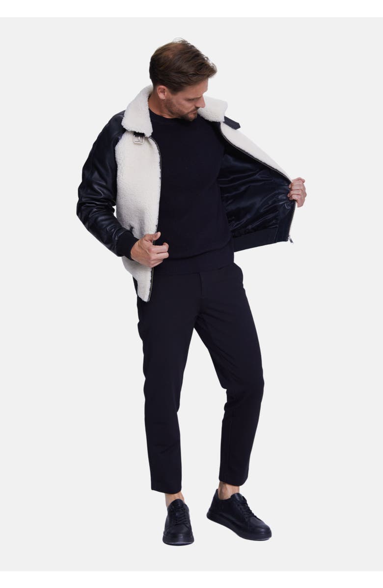 Furniq UK John Sheepskin Jacket, Main, color, Black