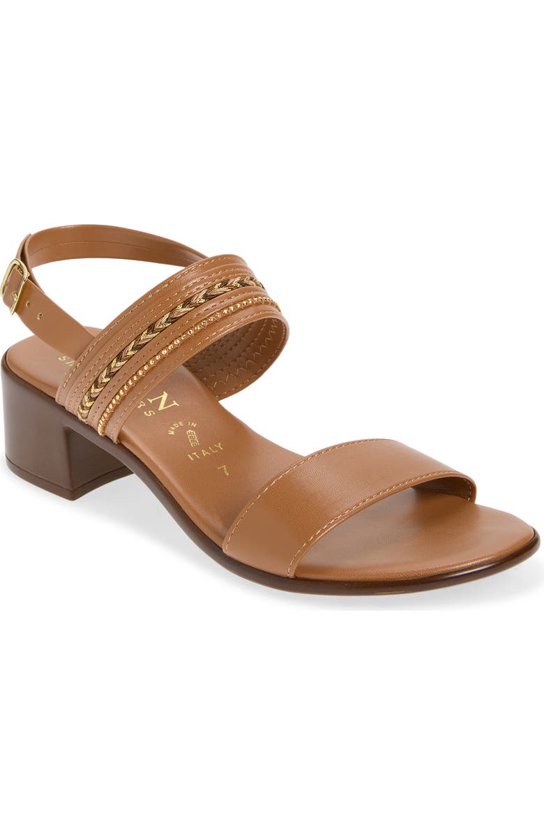 ITALIAN SHOEMAKERS Jenive Block Heel Sandal, Main, color, Tan