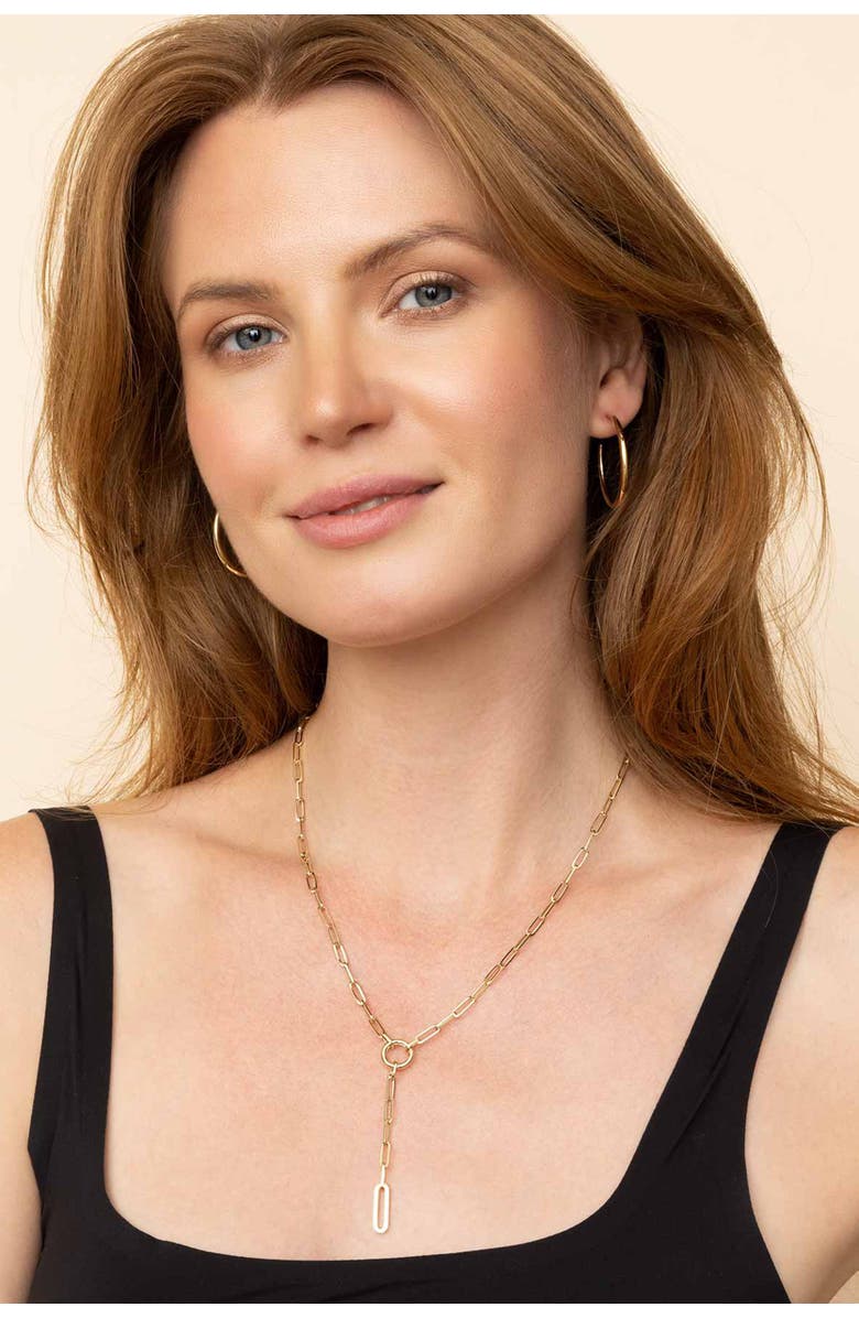 Oradina 14K Yellow Gold The Archie Hoops, Alternate, color, Yellow Gold