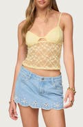 EDIKTED Cutout Sheer Crop Lace Camisole