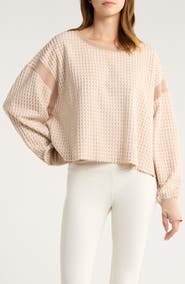 Free People My Time Textured Waffle Knit Cutout Top
