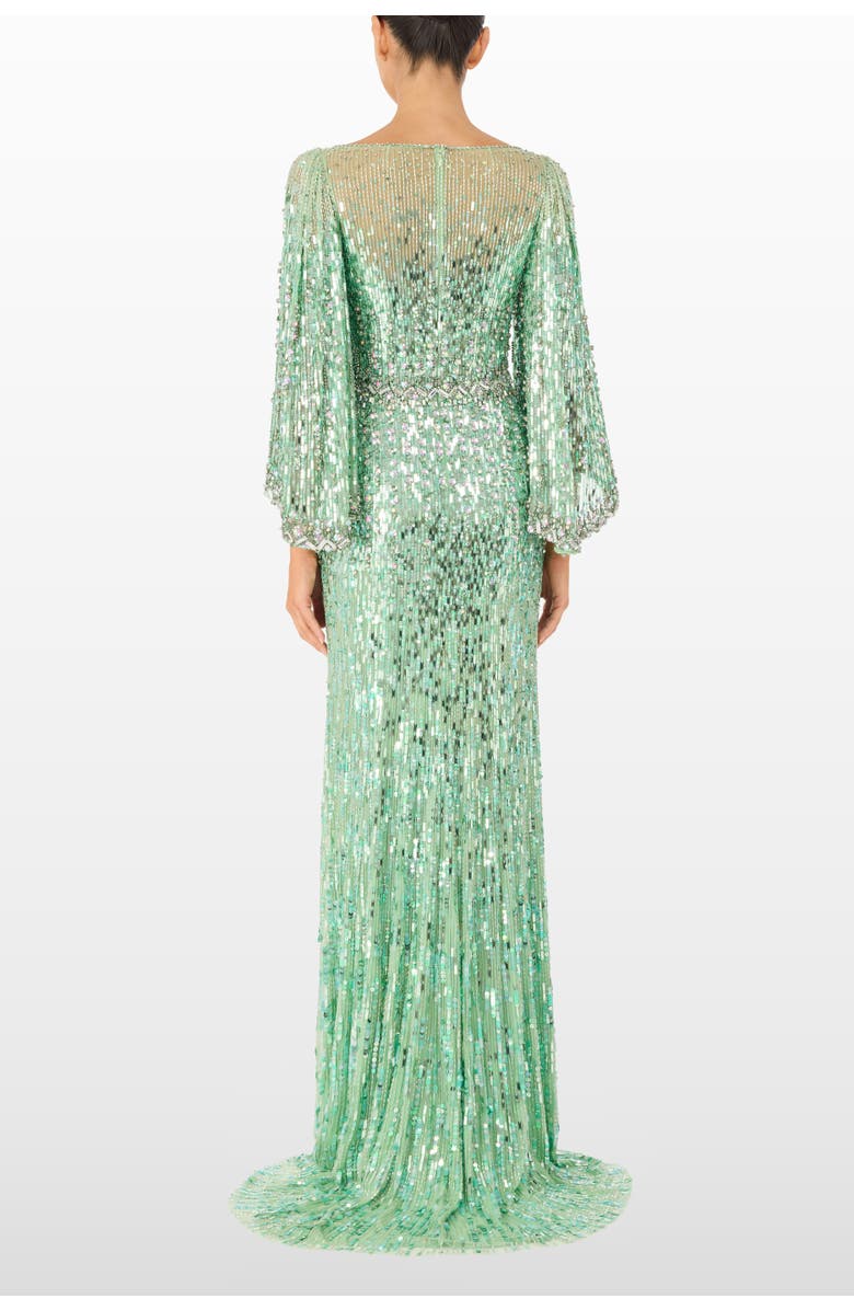 Jenny Packham Ines Sequin-Embellished Dress, Alternate, color, Eucalyptus