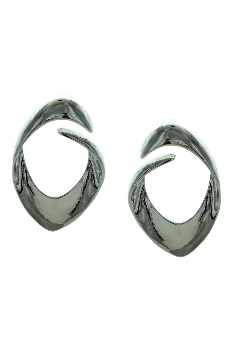 Lola Open Drop Hoop Earrings, Main, color, SILVER