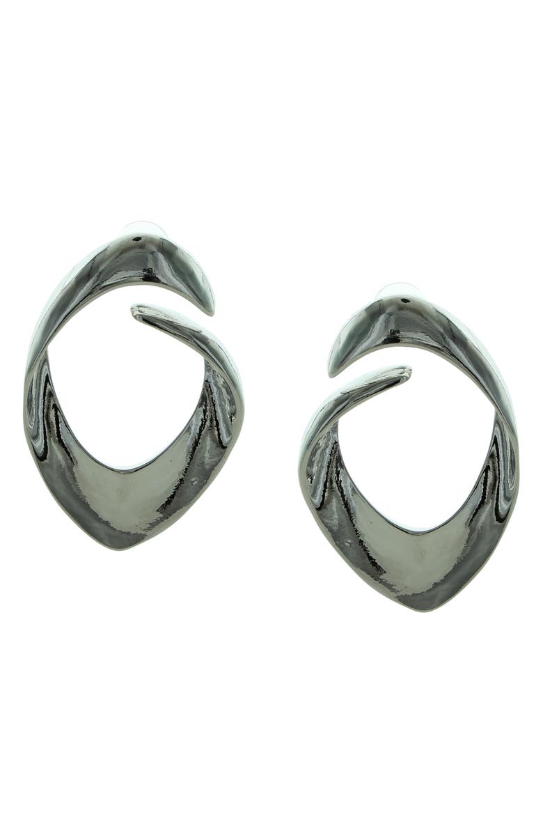 OLIVIA WELLES Lola Open Drop Hoop Earrings, Main, color, Silver