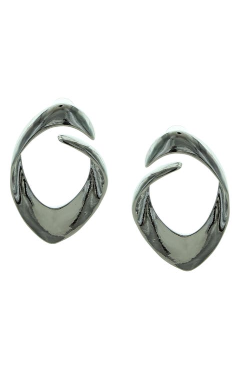 Lola Open Drop Hoop Earrings