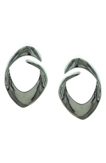 Olivia Welles Lola Open Drop Hoop Earrings In Silver