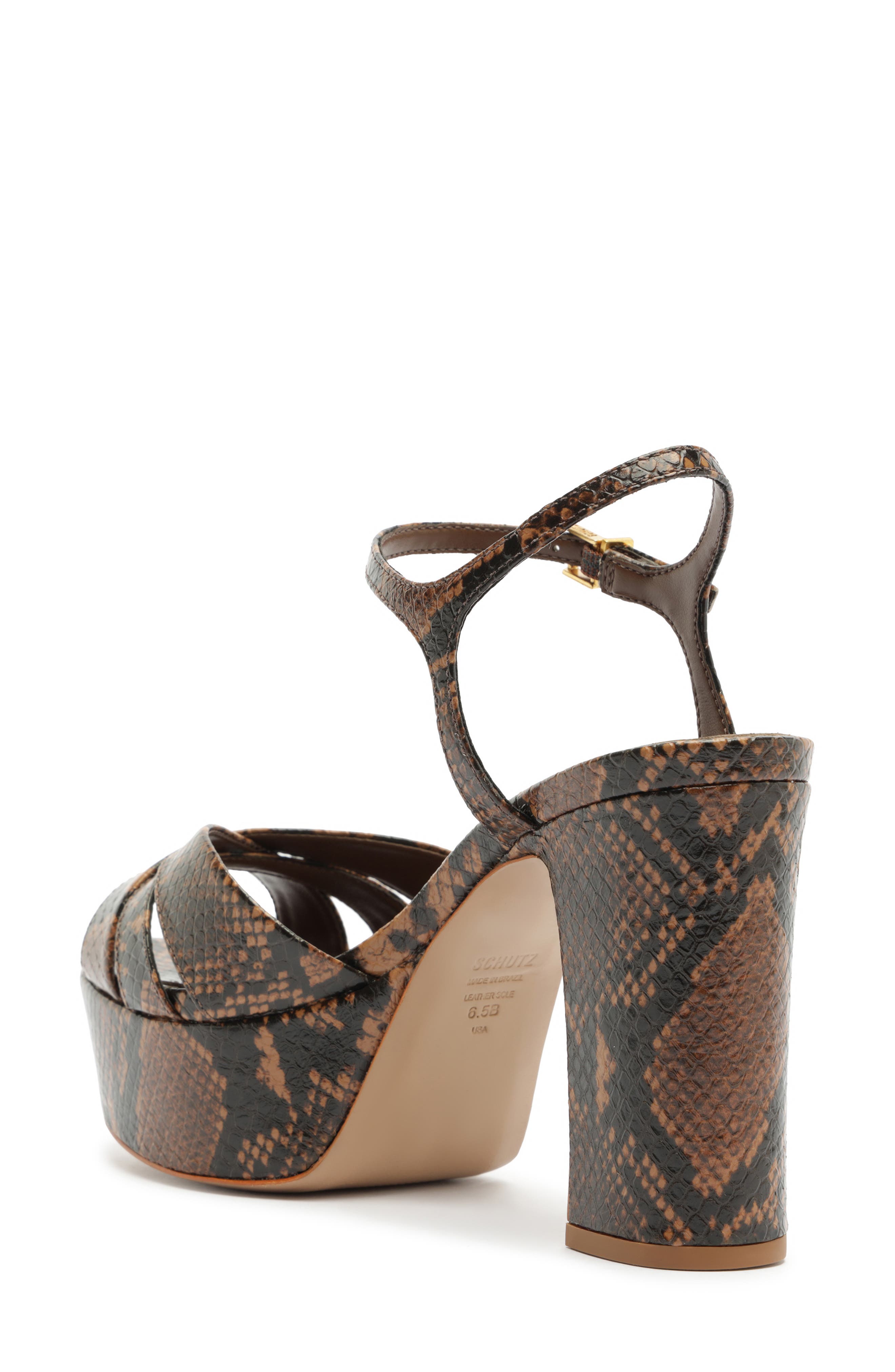 Schutz Keefa Kitten Heel Sandal, Alternate, color, Pecan Brown