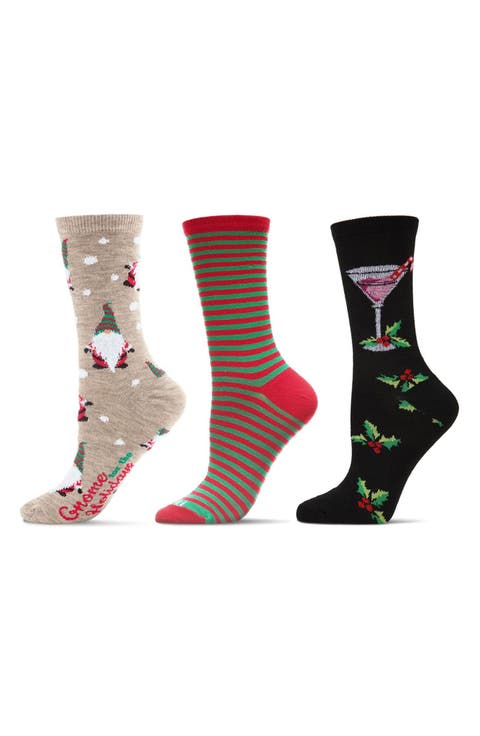 Christmas Assorted 3-Pack Crew Socks
