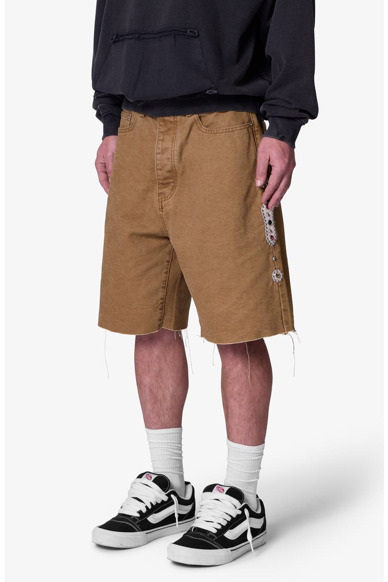 Mojave Raw Hem Canvas Shorts, Alternate, color, TAN
