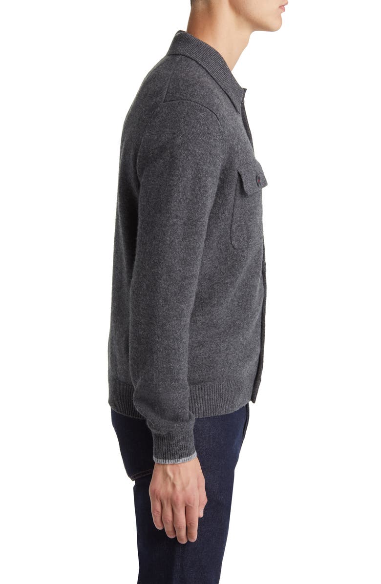 Lorenzo Uomo Merino Wool & Cashmere Cardigan, Alternate, color, Charcoal