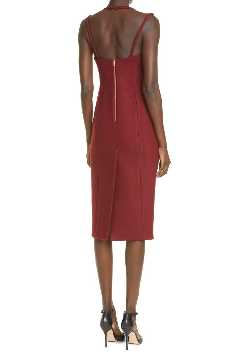 LaQuan Smith Boiled Wool Blend Body-Con Dress, Alternate, color, 