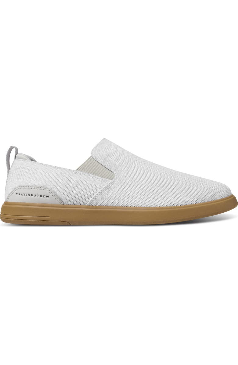 TravisMathew The Modern Knit Slip-On Sneaker, Alternate, color, Heather White