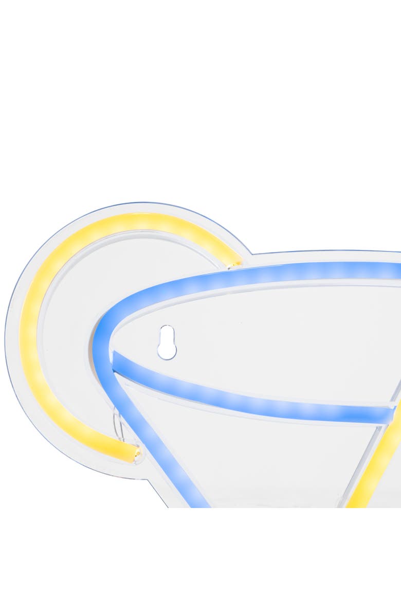 Northlight LED Martini Cocktail Neon Lighted Wall Art - 17" - Blue and Yellow, Alternate, color, Blue