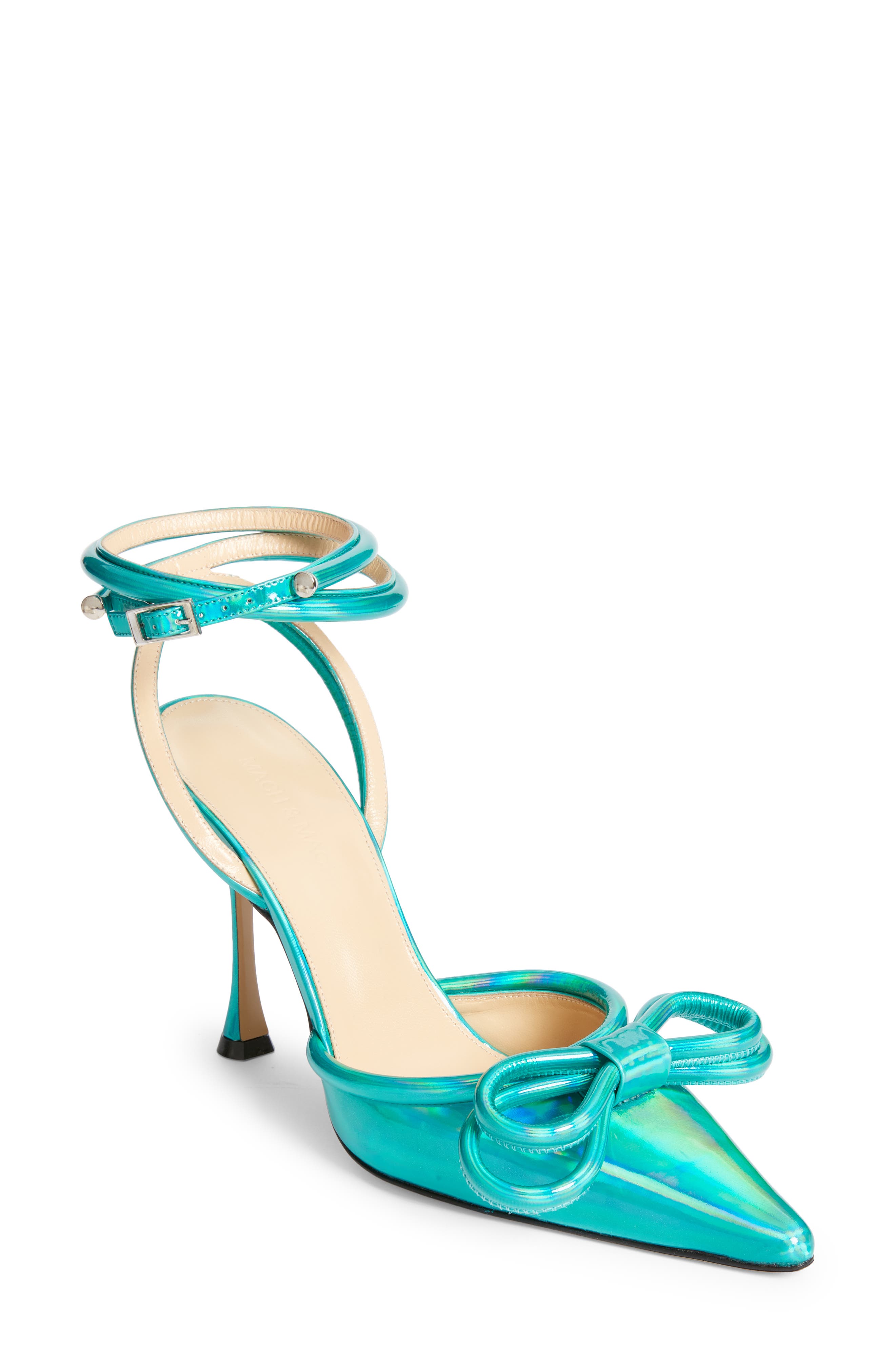 Mach & Mach Double Bow Ankle Strap Pump, Main, color, 