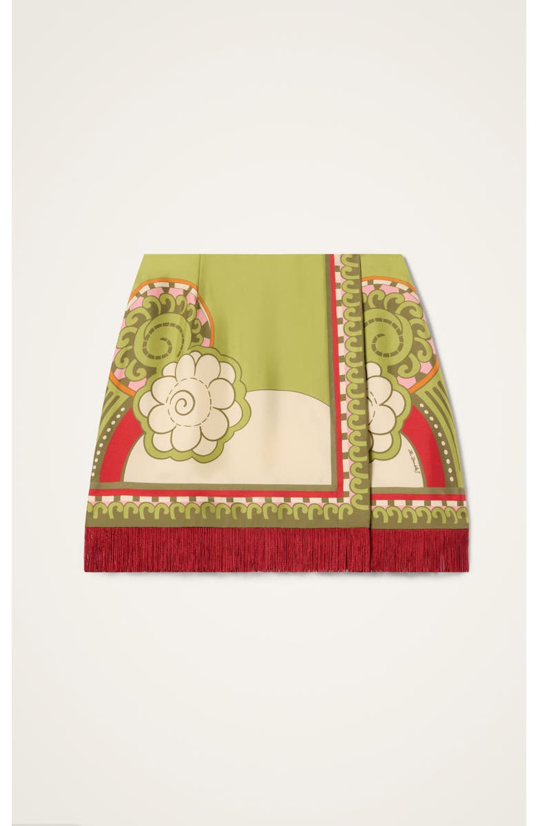 La DoubleJ Mini Foulard Skirt, Alternate, color, Ambrosia Placée Green