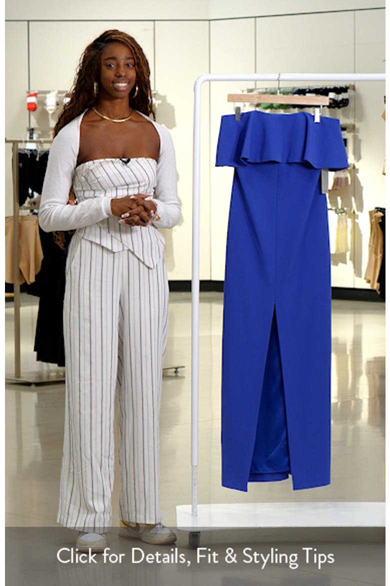 Ruffle Bodice Strapless Column Gown video