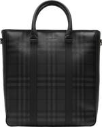 Burberry Check Tote with Leather Trim