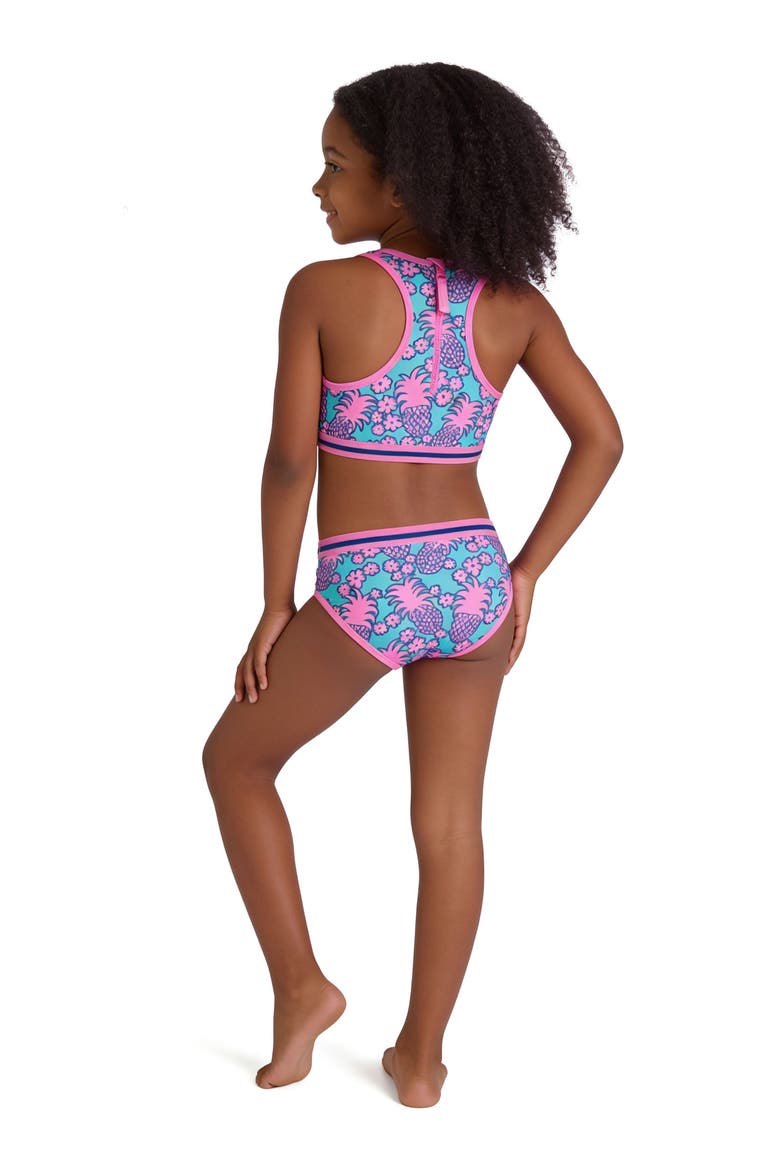 Kids' Pineapple Print Two-Piece Swimsuit, Alternate, color, AQUA PINEAPPLE