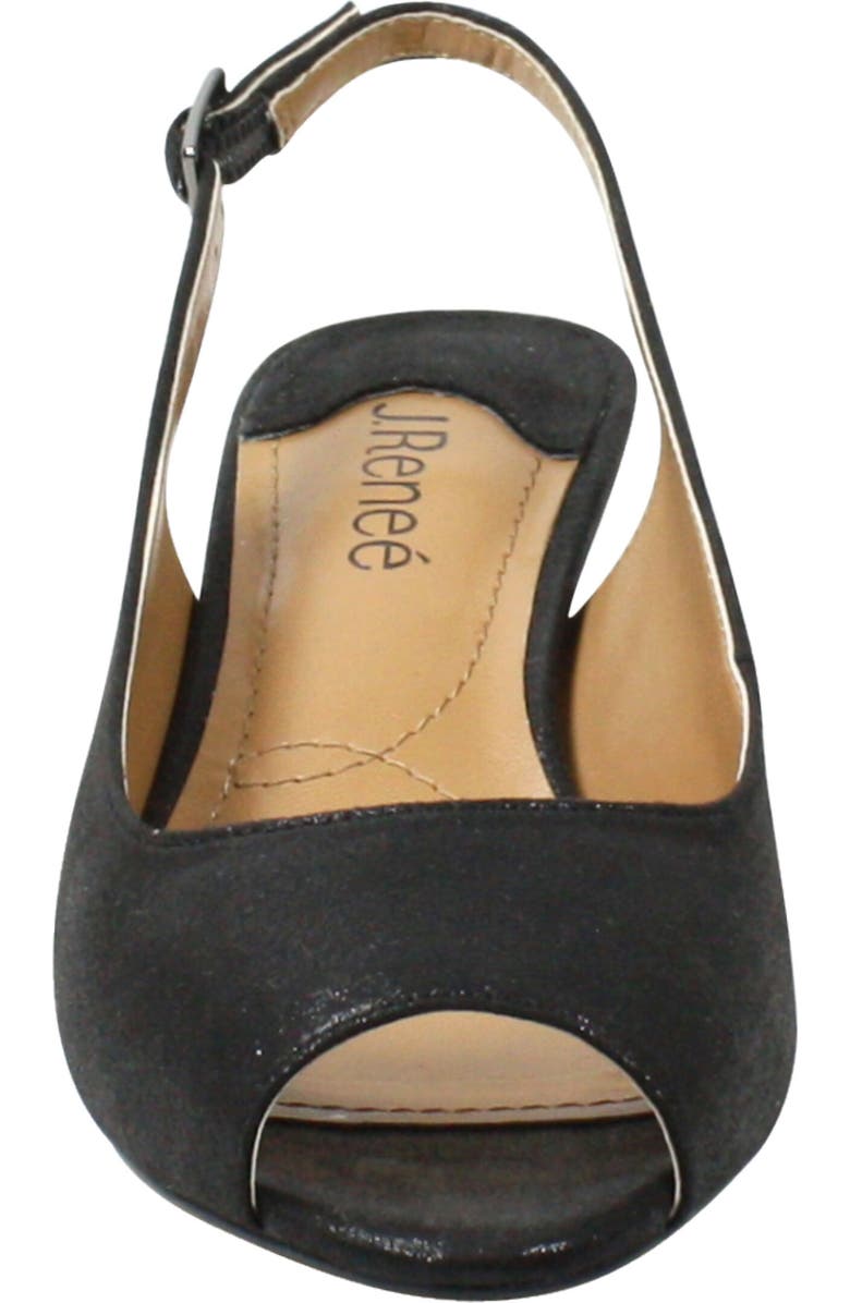 J. Reneé Jenvey Slingback Sandal, Alternate, color, Black Satin