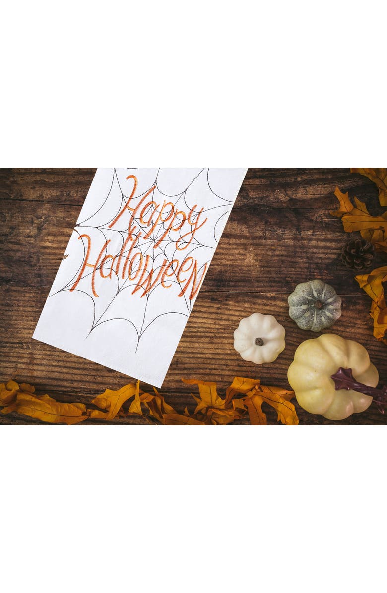 C&F Home Happy Halloween Embroidered Flour Sack Cotton Kitchen Towel, Alternate, color, White