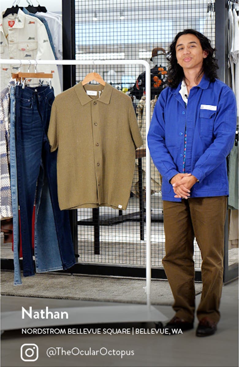 Gustavo Short Sleeve Knit Button-Up Shirt, sales video thumbnail