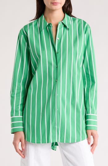 L Agence L'agence Malia Button-up Shirt In Green