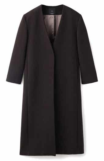MANGO Selection Collarless Wool Blend Coat